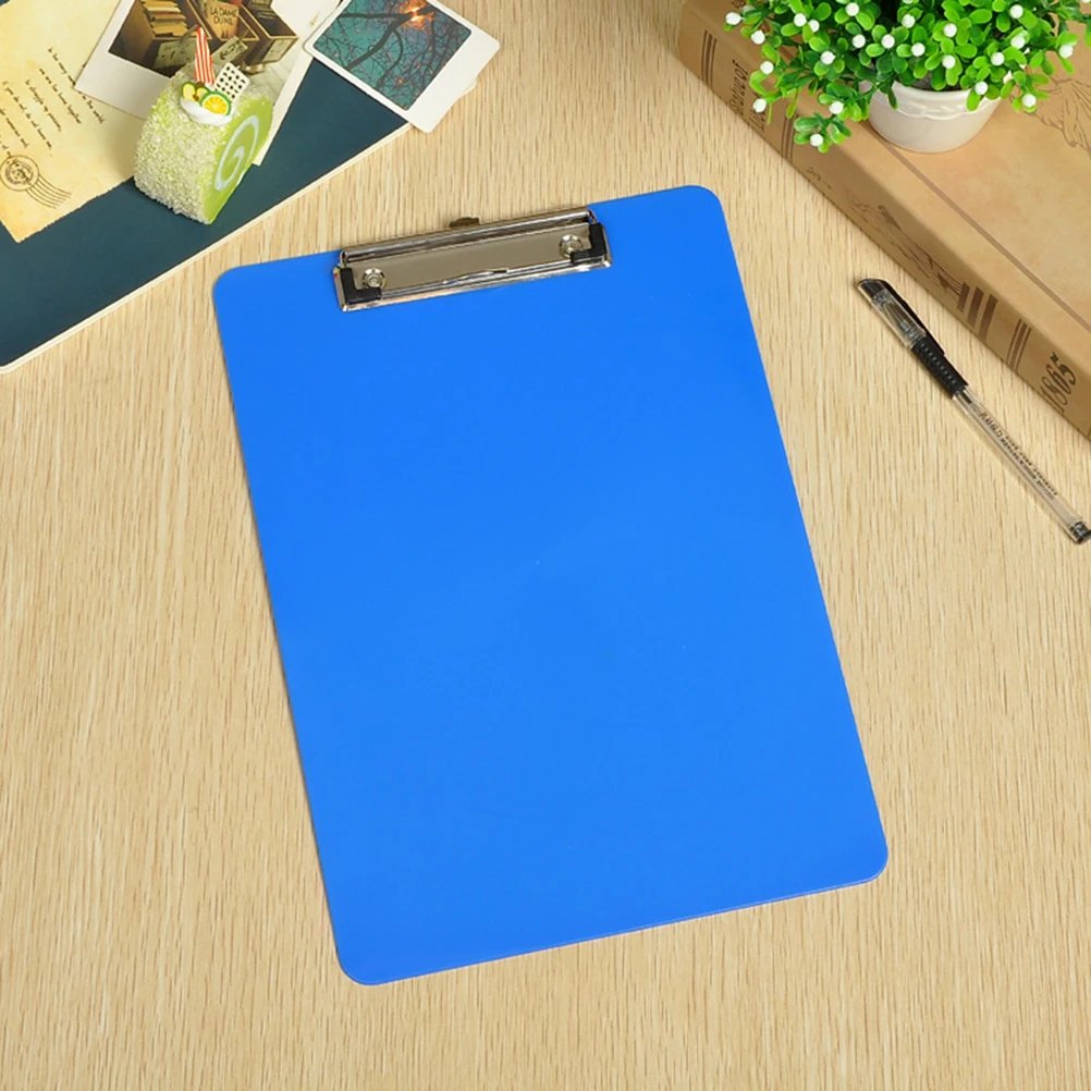 

5pcs A4 Colorful Plastic Writing Board Paper Holder Clipboard Office Lightweight Anti Corrosion Sturdy Steel Clip Smooth Edges