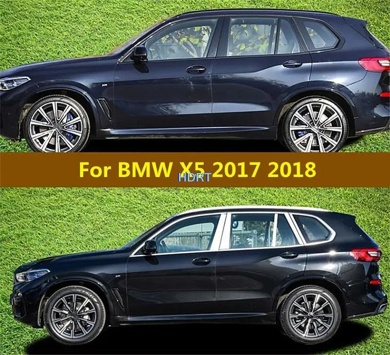 

Stainless Steel Car Style Door Full Window Moulding Frame Molding Trim Strip Cover Sticker Accessories For BMW X5 F15 2017 2018