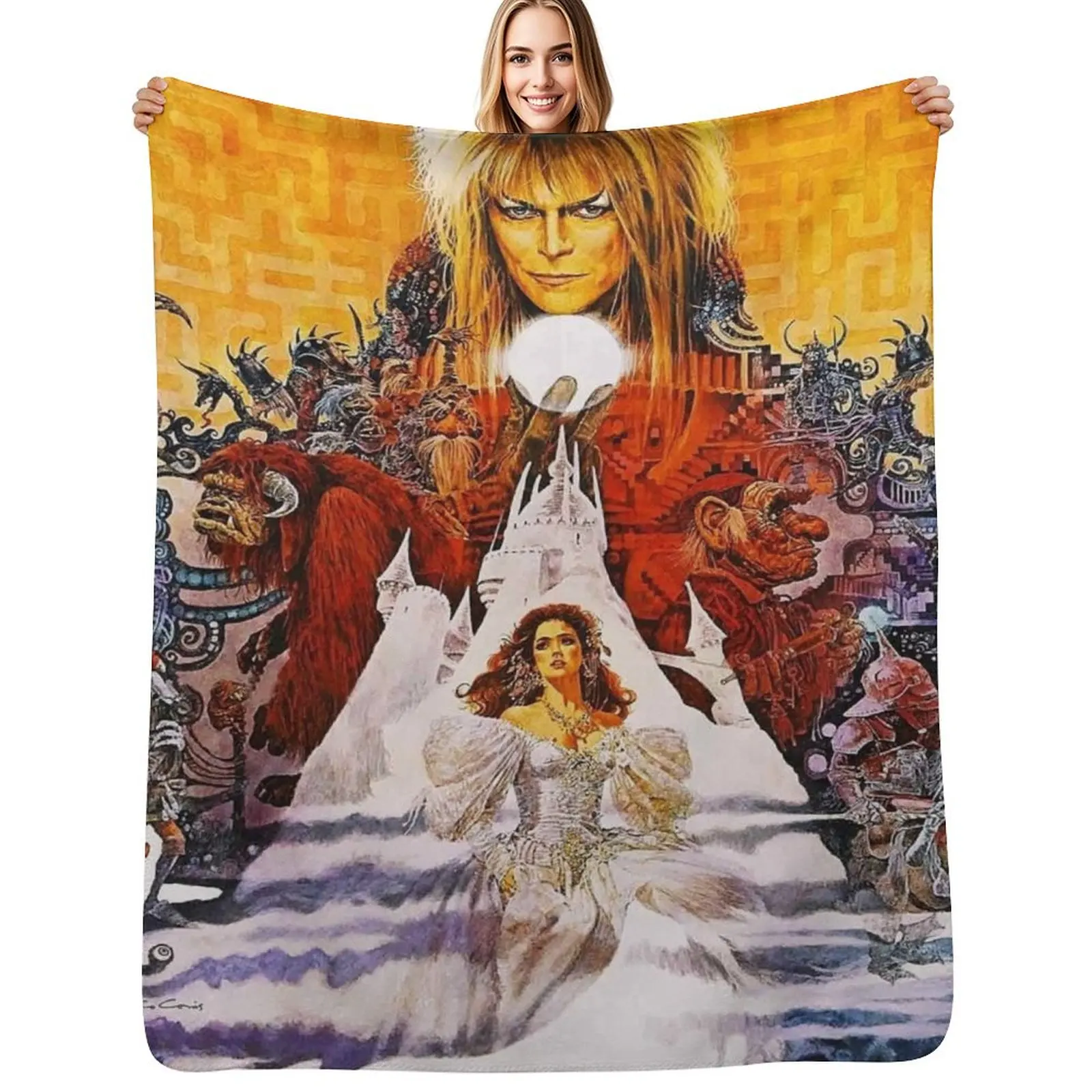 

Labyrinth 1980's Movie Throw Blanket Furry for sofa Soft Plush Plaid Fashion Sofas Blankets