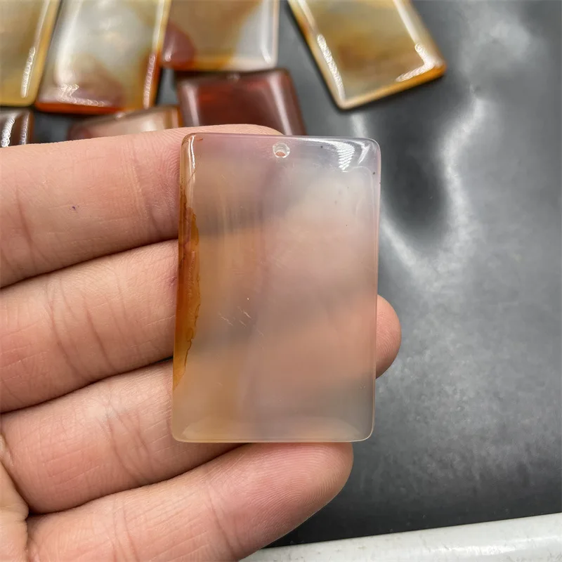 Cheap Jade Double-Sided Natural Red Agate Tranquility and Peace Plate Pendant Jade Agate Brand Square Plate Pendant