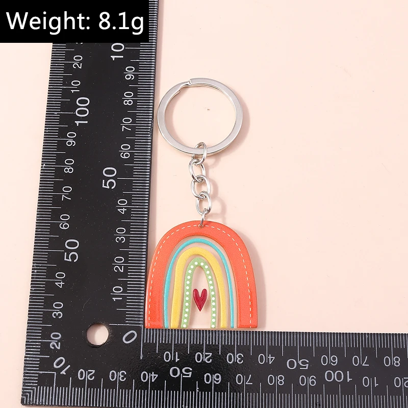 Niedliche Regenbogen Schlüssel anhänger Emaille Pflanze Kaktus Sonne Charms Schlüssel ringe Souvenir Geschenke für Frauen Männer Auto Schlüssel Handtasche Anhänger Schlüssel anhänger – Detail 8