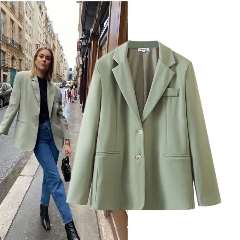 

Весенне-осенний уличный женский костюм Jaet, свободный крой, длинный свек, дизайн, сенсация, повседневная модная верхняя одежда для больших размеров