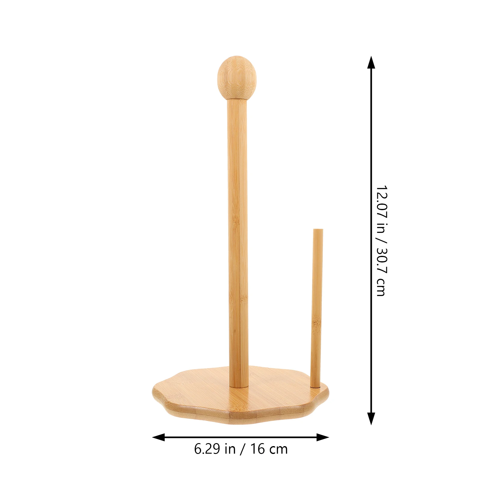 

1pc Wooden Paper Towel Countertop Kitchen Roll Stand Sturdy Base Space-Saving Modern Style Towel Rack Tissue Holder Wood Kitchen
