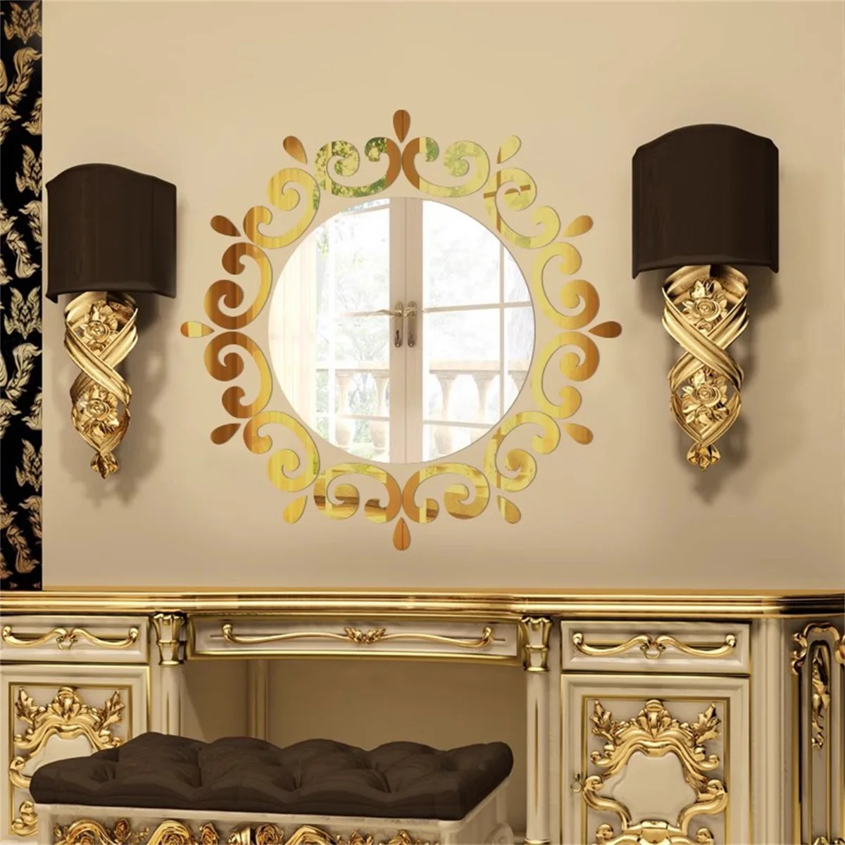 25-teiliges Set Sonnenblumen-Acryl-Wandaufkleber mit Spiegeloberfläche für Heimdekoration, Schlafzimmer, Wohnzimmer, Abzieh- und Aufkleb-Wandkunst, Wandtattoos – Detail 15