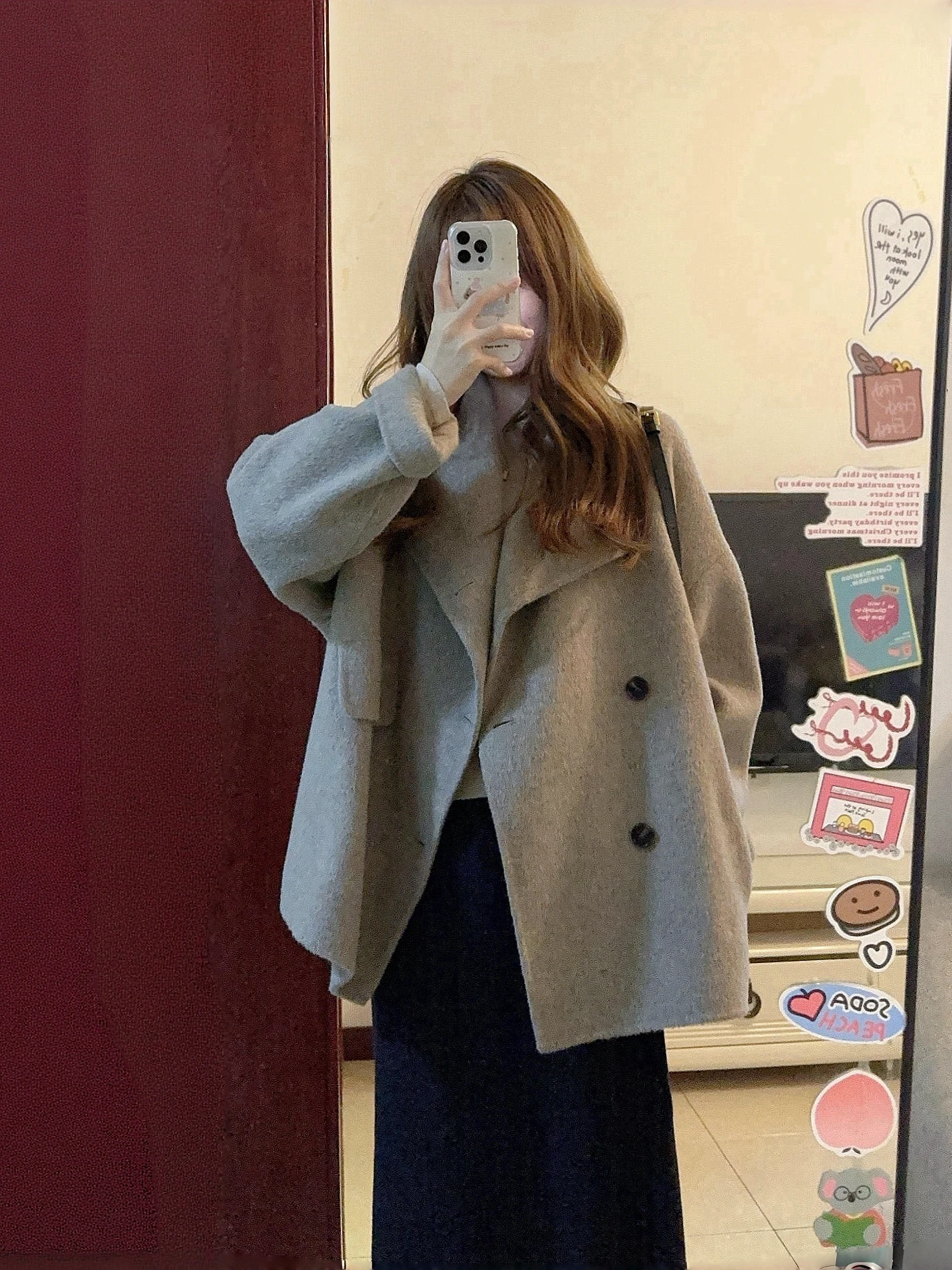 

Премиальное шерстяное пальто женское свободного кроя, теплое, стройнящее, в корейском стиле, осенне-зимняя верхняя одежда, удлиненное...