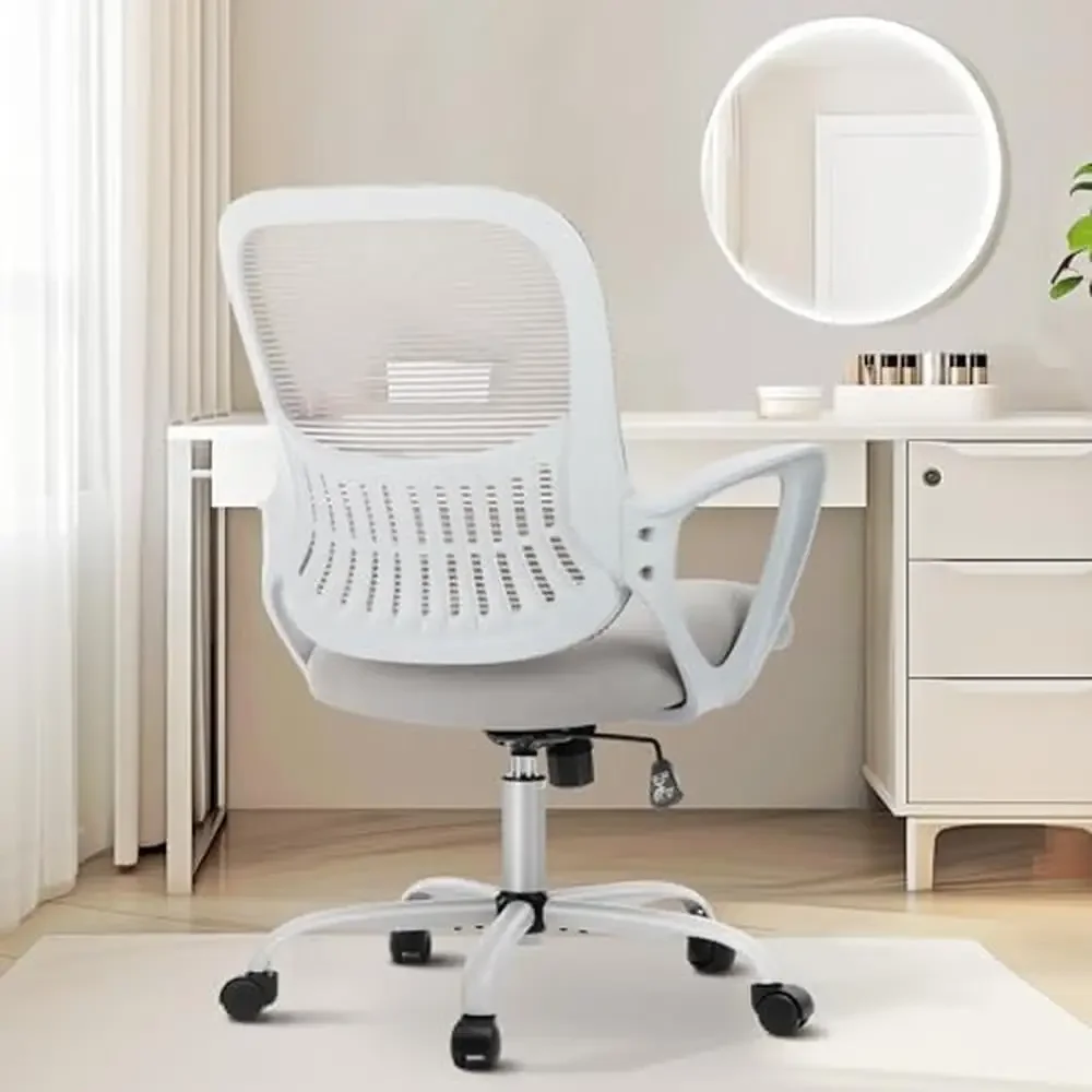 Ergonomic Mesh Office Chair Adjustable Height Lumbar Support Swivel Rolling Desk Chair 360° Rotation Home Office Study Room