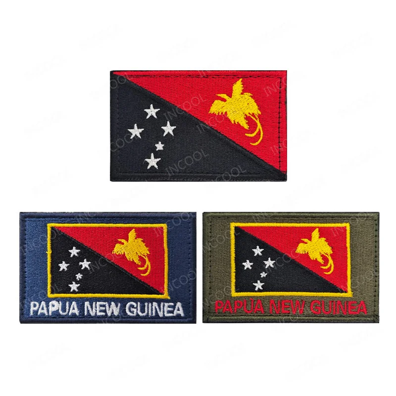 Australia New Zealand Papua New Guinea Guam Samoa Flags Embroidered PVC Rubber IR Reflective Patches Appliqued Badges Chevron