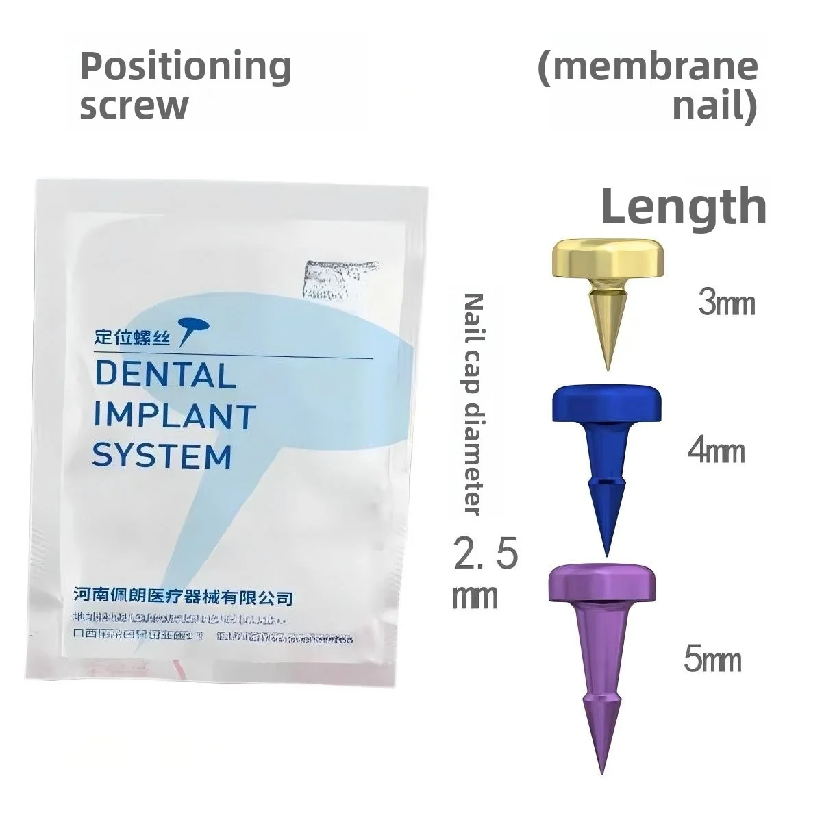5/10/20pcs Locating Screws  Dental Implant System​Membrane Nails Kit for GBR, Fixation of Titanium Mesh in Bone Graft Surgery