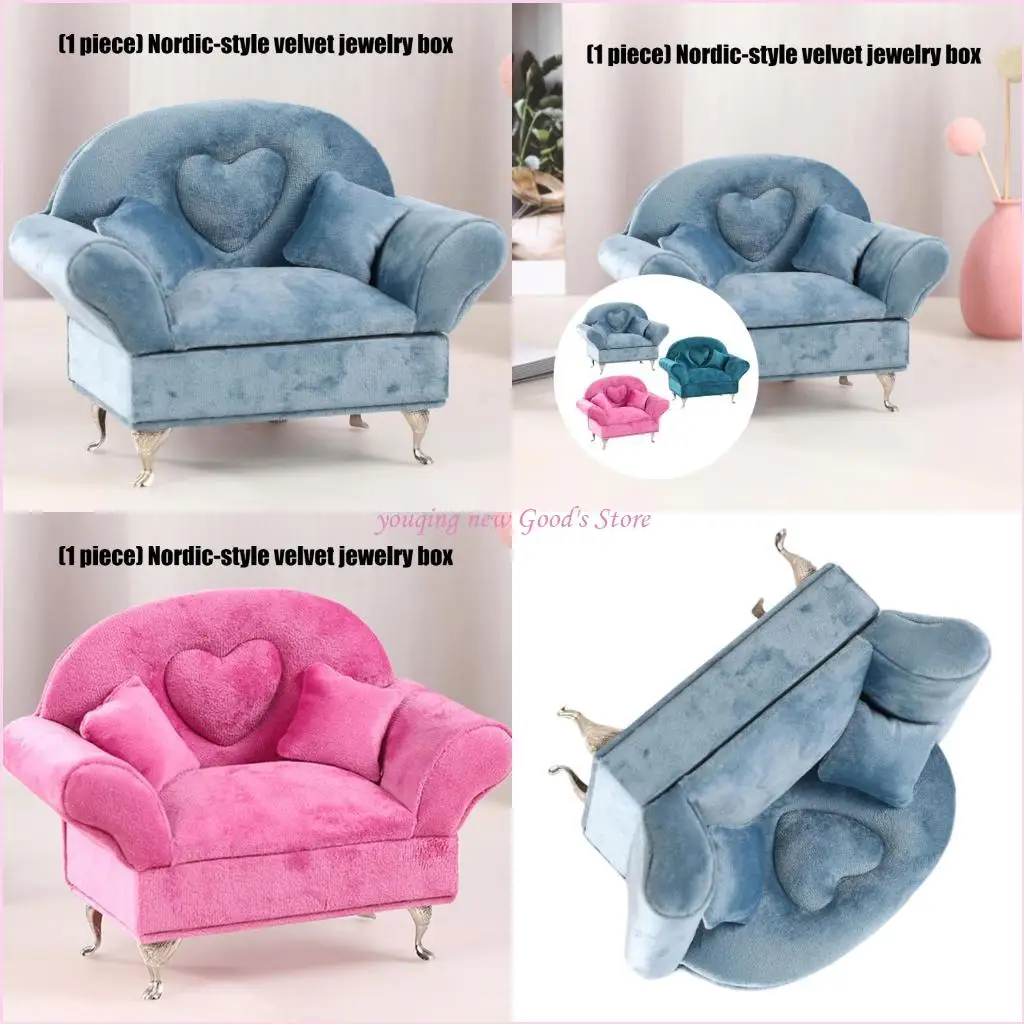 

57QA Velvets Jewelry Organiser Box with Multiple Compartments Accessories Container