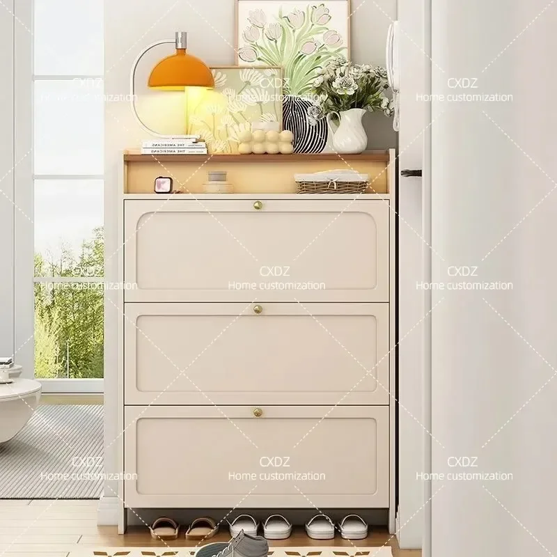 Ultra Thin Shoe Cabinet Household Door Porch Tipping Bucket Entry Storage Simple Integrated Wall Shoe Rack 2025 New