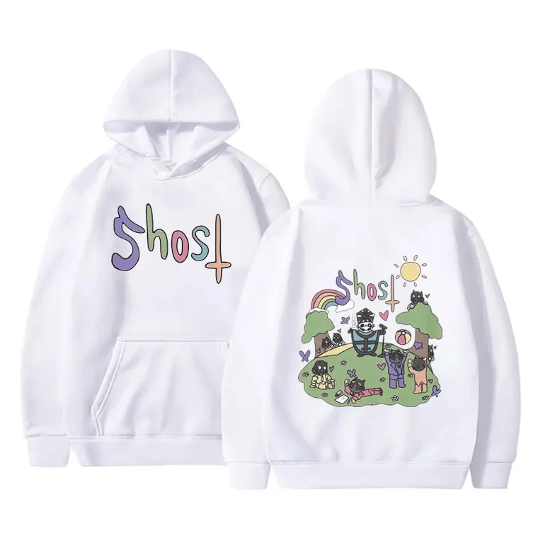 Rock Ghost Band Cartoon Style Graphic Hoodie Men Women Gothic Vintage Rock Metal Oversized Hoodies Man Fleece Cotton Sweatshirt