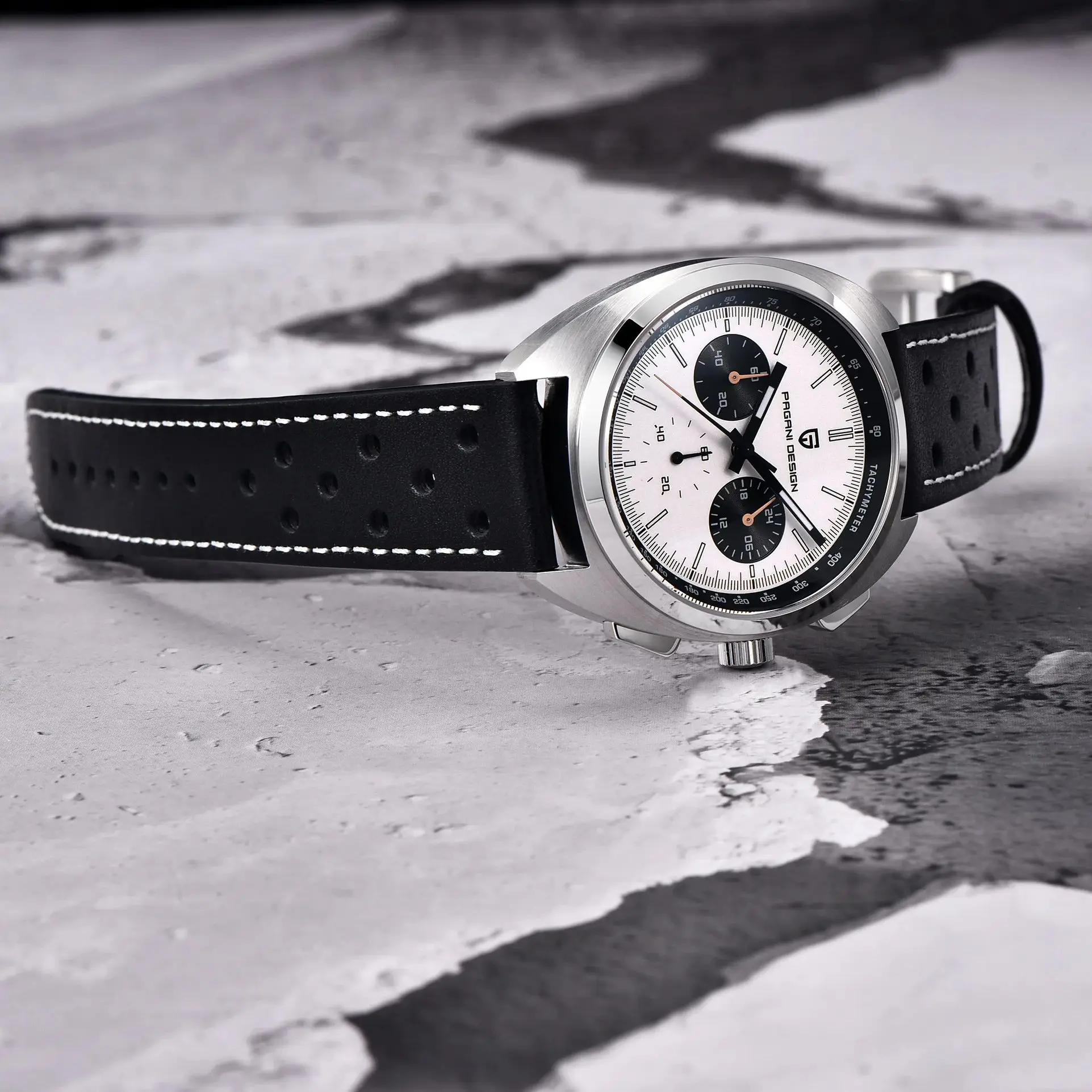 PAGANI DESIGN 2024 New Turtle Back Case Sport Chronograph Luxury Retro Quartz Watches For Men AR Sapphire glass Wrist watch Men