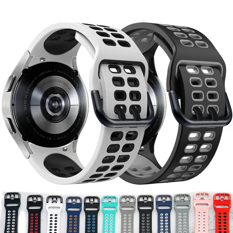 

Strap for Samsung Watch 44mm 40mm 45mm 43mm 47mm 46mm 42mm Silicone Sport Bracelet Galaxy Watch 7 FE 6 5 5pro 4 6 Classic band
