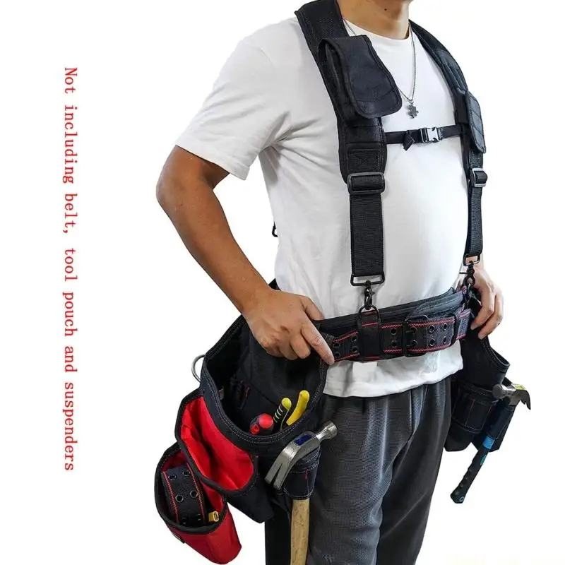 A2BE Waist Support Tool Belt with Nylon Webbing, Double-Prong Closure, and Connector Hardware for Tool Rig Carry and Daily Use