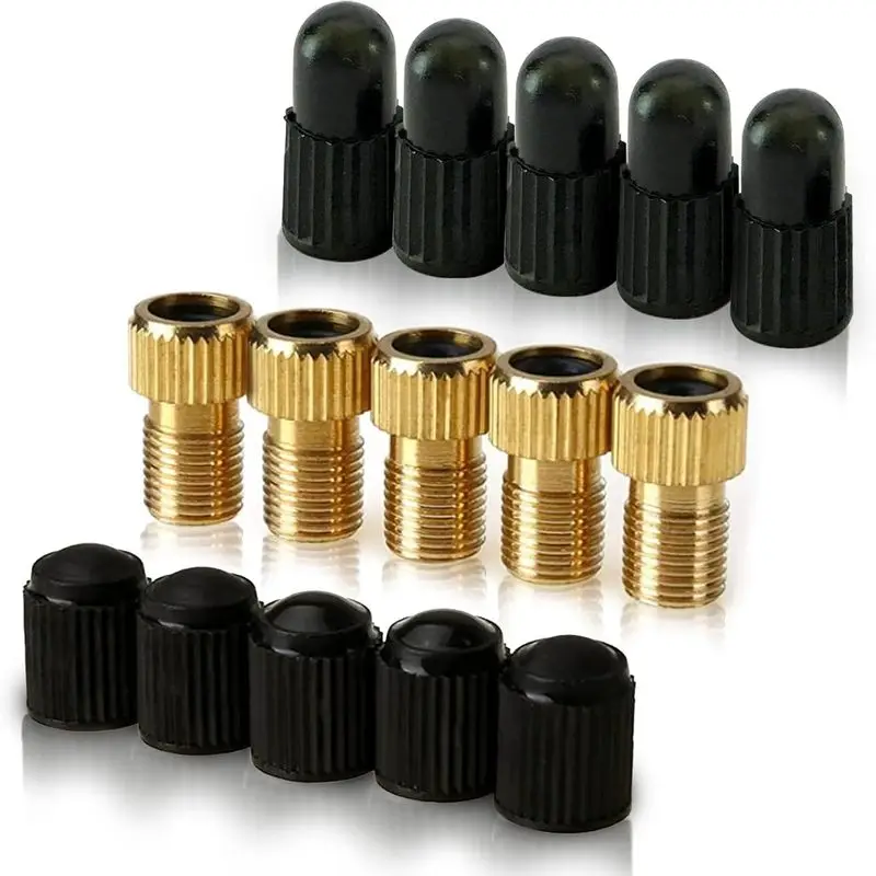 15pcsBicycle valve adapter set，From French to American5A copper straight pattern plus5An American-style hat5A French hat