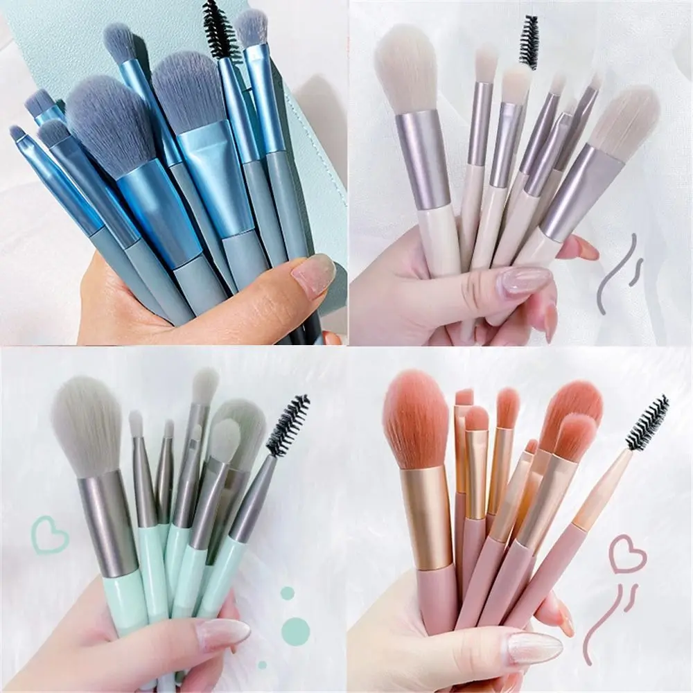 8pcs/set portable Soft Bristle Make Up Brushes Premium Synthetic With Bag Eyeshadow Brush Eye Facial Beauty Foundation tool