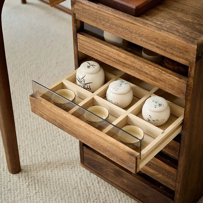 All solid wood medicine storage, cultural and play storage , tea set cabinets, tea, compartment