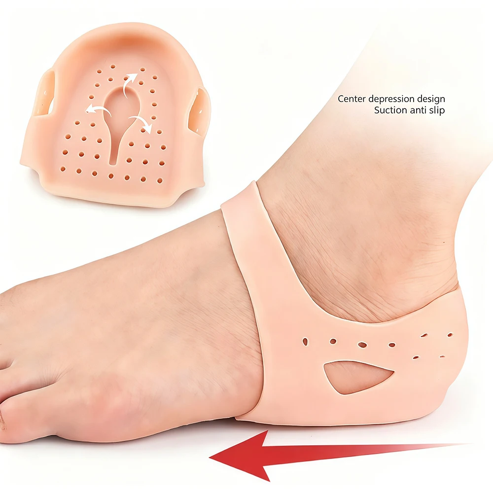 1Pair Silicone Heel Protector Breathable Heel Gel Heel Cushions for Cracked Heel Cups Heel Cover for Heel Repair Women Men