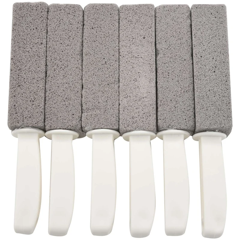 Toilet Bowl Pumice Cleaning Stone With Handle For Toilet Cleaning Hard Water Ring Remover 6 Pack