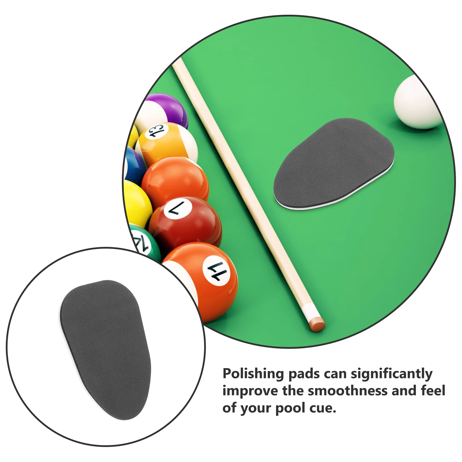 600 Mesh Billard-Queue-Schaftpolierer, Schwammpad, tragbares Pool-Queue-Reinigungswerkzeug für glatte Strichleistung, wiederverwendbares Billard