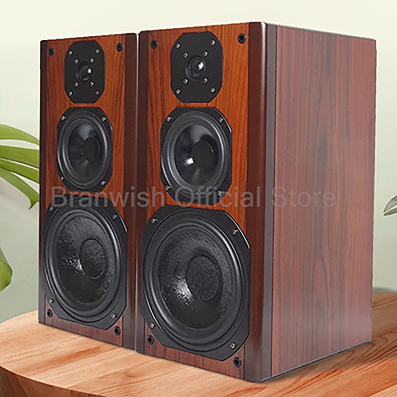 

8.5 Inch Bookshelf Speakers 3-Way Passive Speaker Wooden HiFi 125W RMS Loudspeaker 8ohm Sound Box for Home Theater Karaoke Party