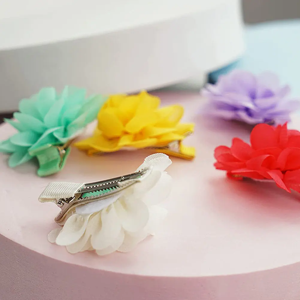 

10Pcs Girls Flower Hair Clips Skin Friendly Comfortable Toddler Hair Accessories Lovely Flower Hairpins for Childrens Day