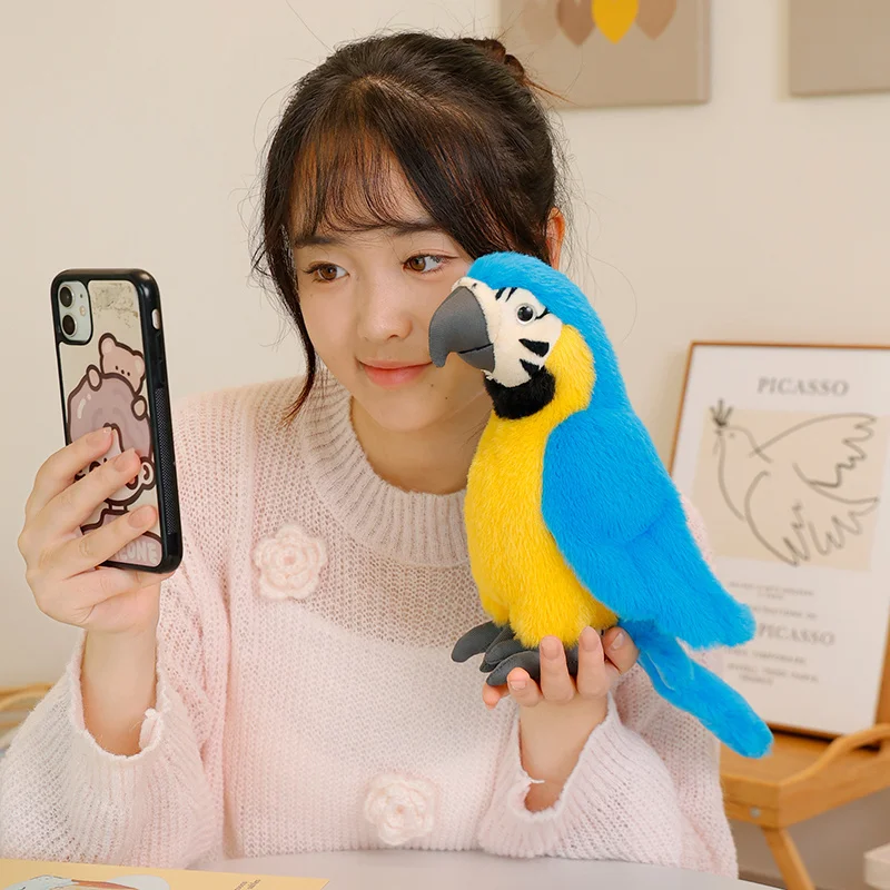 24CM Simulierte Papagei Plüsch Spielzeug Weiche Angefüllte Cartoon Tier Vogel Puppe Nette Sittiche Puppe Beschwichtigen Geschenke – Detail 8