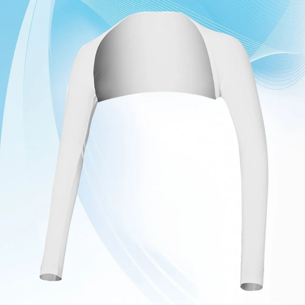 Women Shawl Cuff Ice Silk Sunscreen Sleeves Summer Uv Protection Outdoor Activity Arm Sleeve Size L White Breathable Stretchy