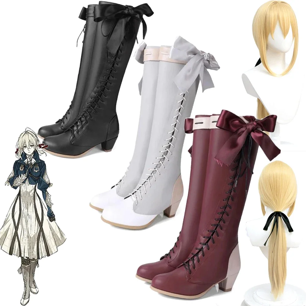 Violet Evergarden Cosplay Shoes Violet Evergarden Boots Customer Size Made Anime Cosplay Women Girl Shoes