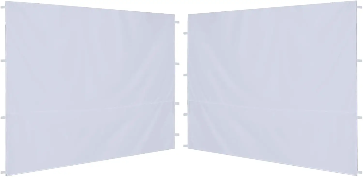 

2-Pack White 10x10 Canopy Sidewalls for Outdoor Tent Shelter, Lightweight Portable Side Panels with Reinforced Grommets and