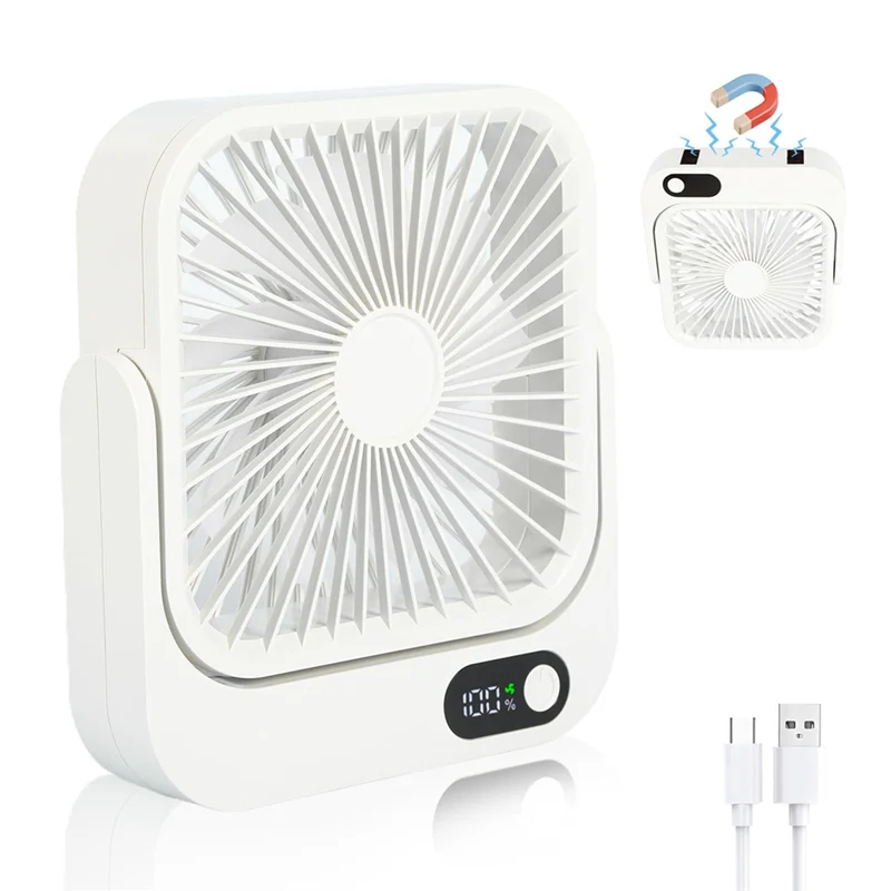 -A15I USB Rechargeable Battery Magnetic Fan 5000Mah For Travel Office Stateroom For Cruise Ship Potable White Kitchen Fan