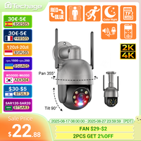 Techage 8MP 4K 2K PTZ Wireless IP Camera Video Security Surveillance WIFI Camera Outdoor AI Red-Blue Light Alarm Human Detected