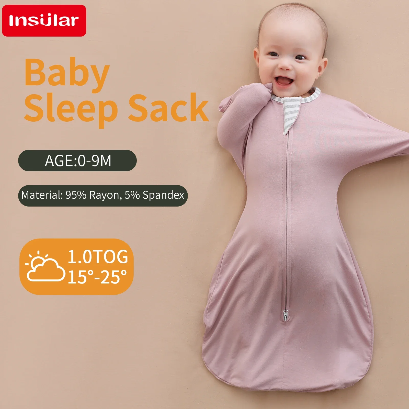 INSULAR Baby Sleeping Bag Modal High Elasticity Infant Anti-Kick Sleepsacks Surrender Style Newborn Pajama Shock Proof 4 Seasons