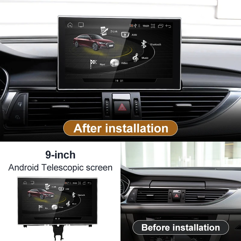 STWEI 8G 128G Android14 9inch Carplay AUTO For AUDI 2012-2018 Year A6 A7 C7 Car Video Players GPS Navi Smart Screen Bluetooth