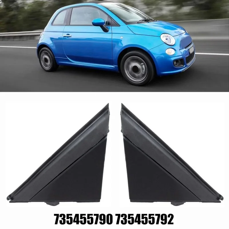 Door Mirror Flag Cover Moldings Left&Right Black For 2012-2019 FIAT 500 1SH17KX7AA 1SH16KX7AA 735455790 735455792