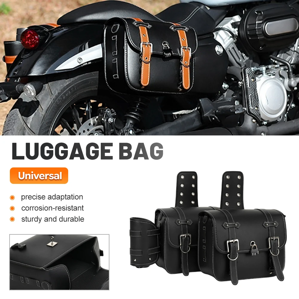 Retro Universal Waterproof Motorcycle Side Saddle Pannier Bag Modified Moto Hanging Storage Bag