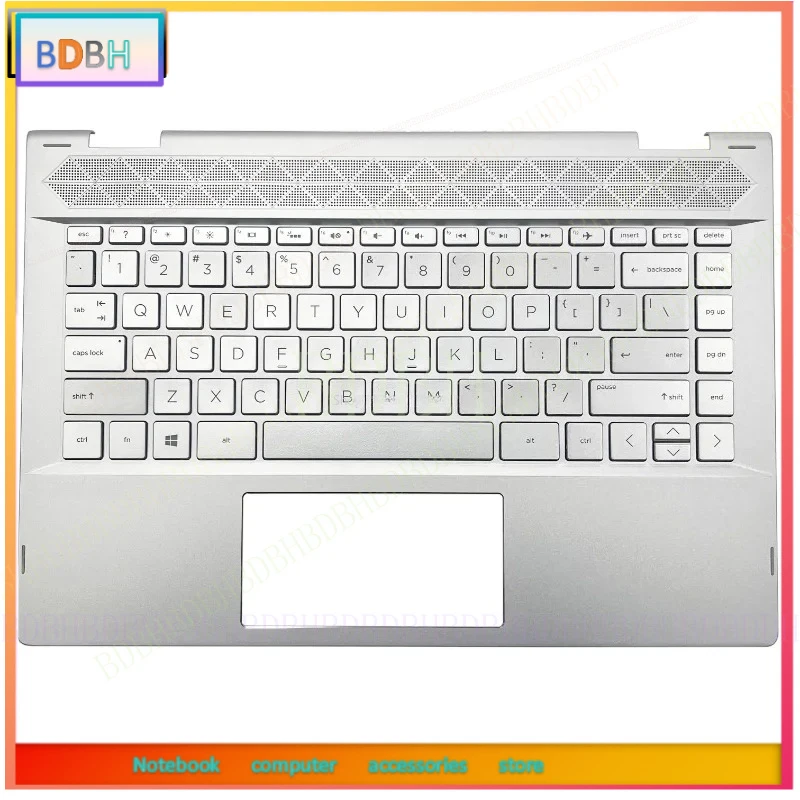 New US Keyboard for HP Pavilion X360 14 14-CD 14T-CD 14M-CD TPN-W131 Laptop Palmrest Top Case Upper Cover Backlit Replacement