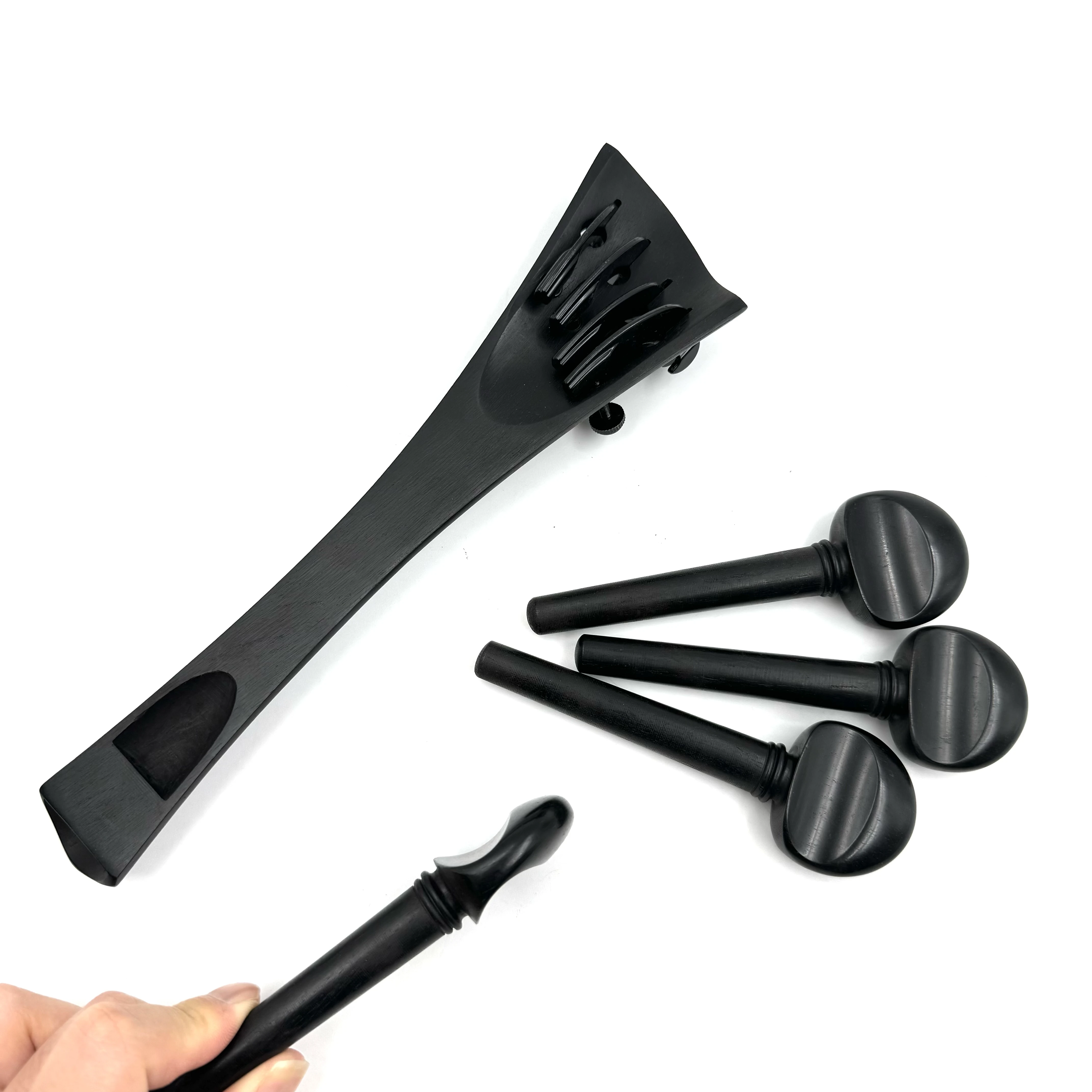 New style 3/4 4/4 cello Tailpiece with fine tuners profession cello Tuning Peg Intruments Accessories Ebony cello pegs