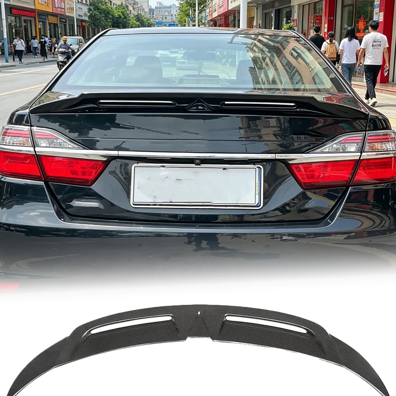 

For Camry seventh generation, seventh generation semi high quality pure carbon fiber rear trunk lip spoiler body kit 2012-2016