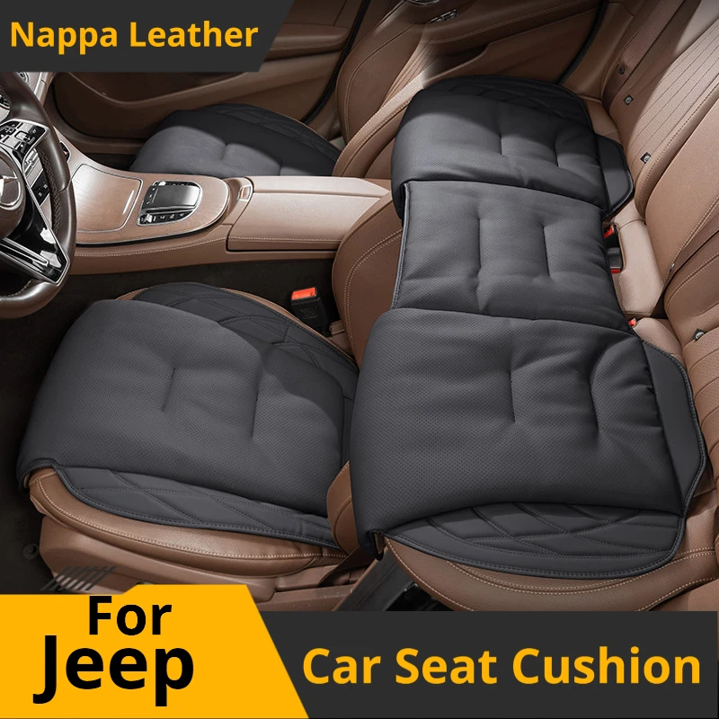 For Jeep Leather Car Seat Cushion Wrangler Grand Cherokee Cherokee Compass Wagoneer Avenger Recon Car Seat Cover Accessories