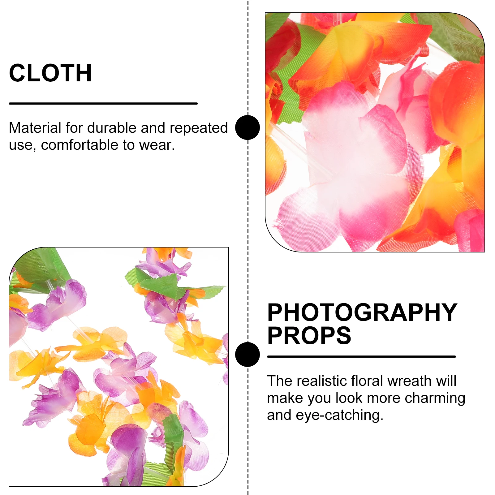 

6pcs Flower Crown Set Artificial Headband Necklace Bracelet For Women Girls Hawaiian Luau Party Beach Travel Decor Festivals