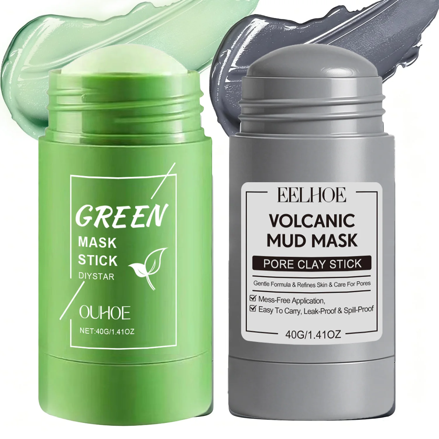 Masque Nettoyant en Profondeur aux Volcans d'Alaska et au Thé Vert en Stick – Dissolvant de Points Noirs et Contrôle du Sébum – Masque Exfoliant à l'Argile pour Tous Types de Peaux