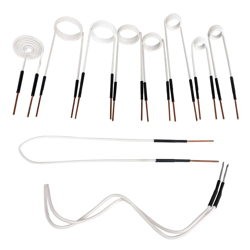 

10pcs Induction Coil Set Heating Tools White Induction Heater Coils Flexible Coiling Insulated Induction Coils