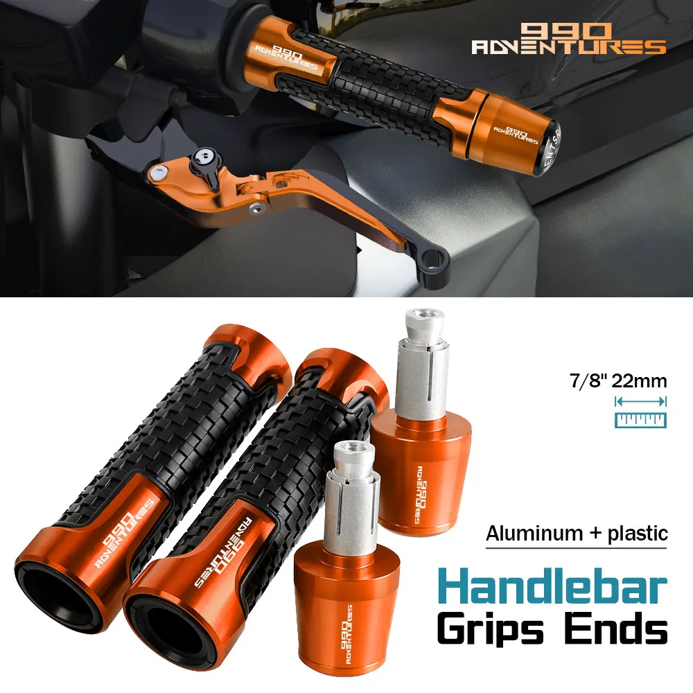 

7/8'' 22mm Motorcycle Handle Grips Handlebar Grip Ends Plug FOR 990 ADVENTUE S 990 ADVS 2006 2007 2008 2009-2022