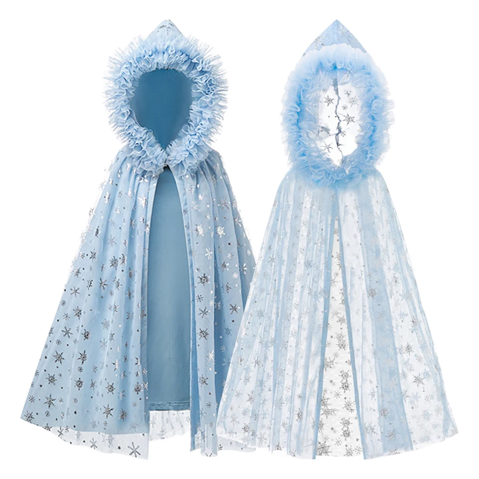 

Детский карнавальный плащ на Рождество 2026, костюм для Хэллоуина, зимний осенний наряд принцессы для девочек, плащ-накидка Эльзы