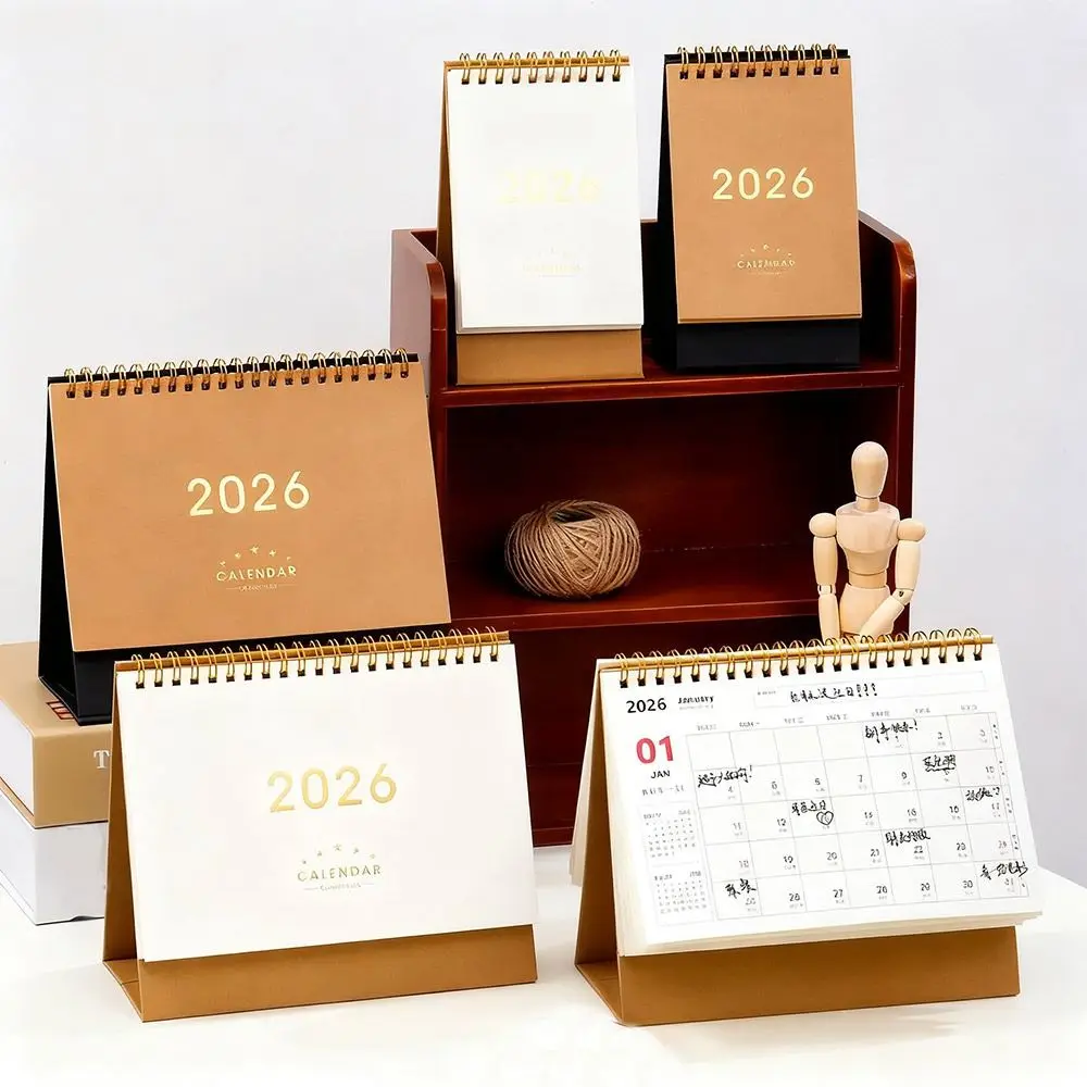 Handige 2026 desktop papieren kalender multifunctionele home decor planner planner notebook jaarlijkse agenda organisator thuiskantoor