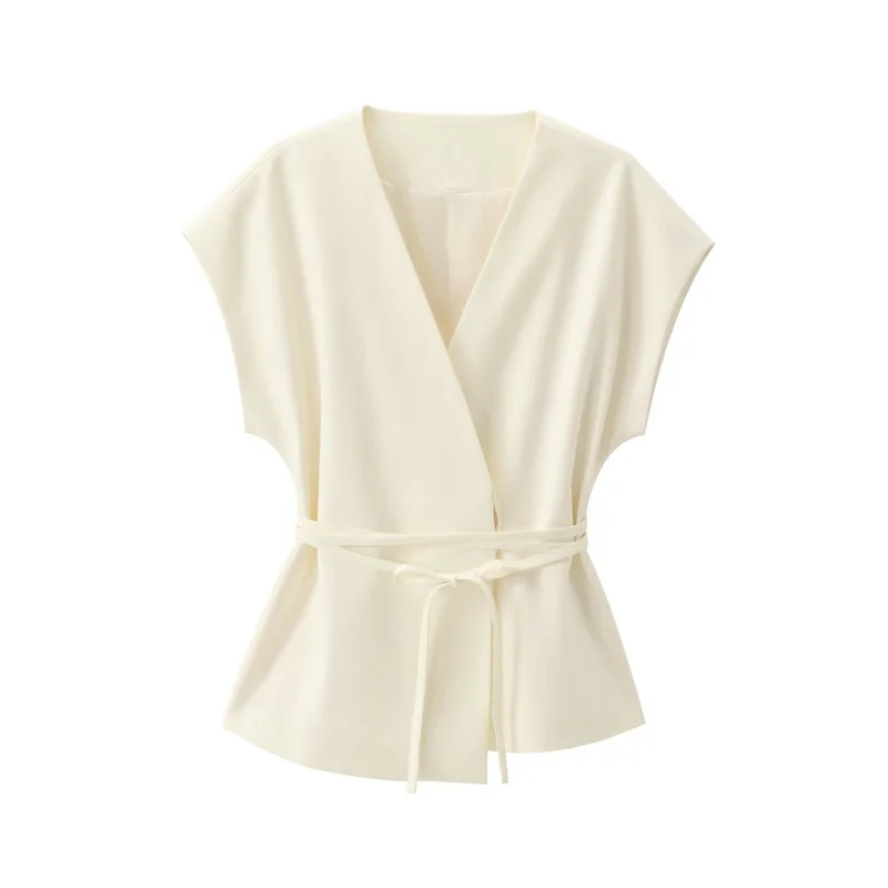 Chique ontwerp dames vest en broek bijpassende 2-delige sets high-end blazer vest en broek sets Franse eenvoudige zomerkleding