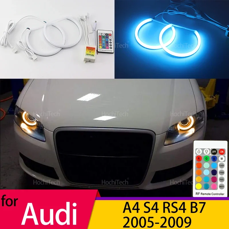 

for Audi A4 S4 RS4 B7 2005 2006 2007 2008 2009 Custom Fit RGB DRL Kit - 16 Color Modes, 4 Flashing Effects & Soft Glow