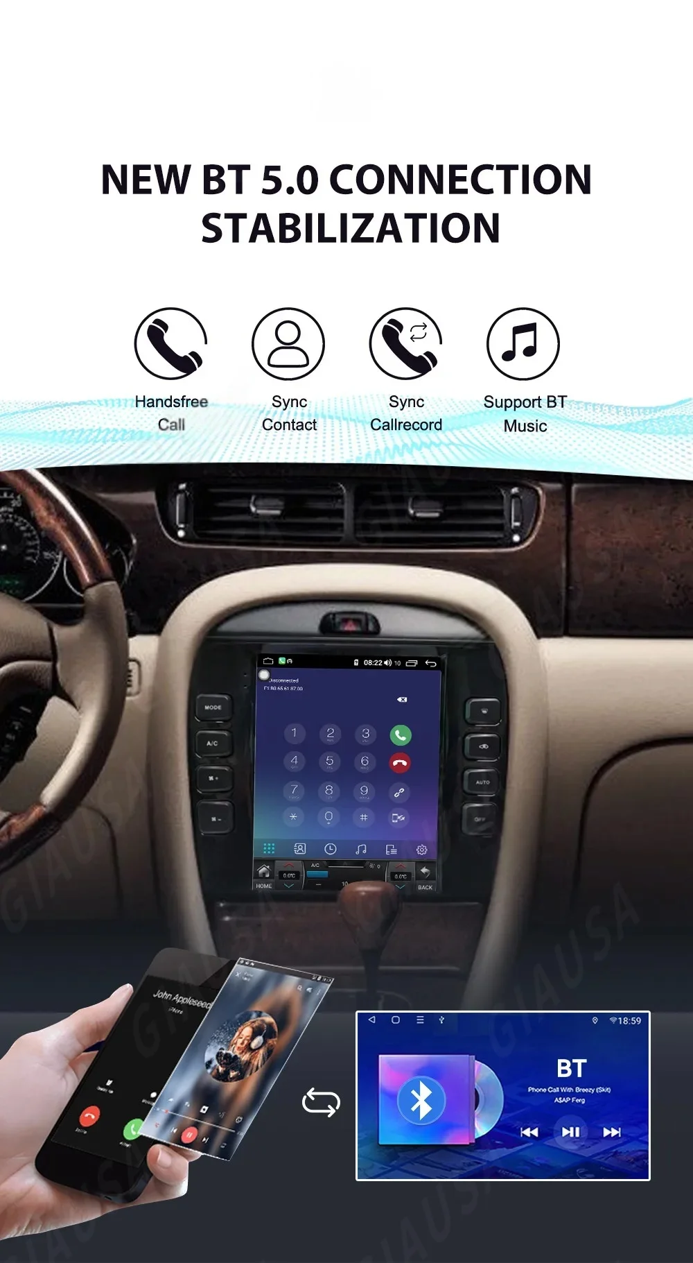 Android 14 GPS Navigation For Jaguar XJ X-TYPE S-TYPE 2004-2011 DSP Carplay Car Multimedia Player Auto Radio Tape Recorder Video
