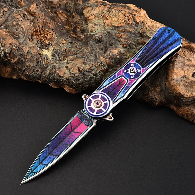 

7.8" Knives Portable Outdoor Fruit Knife Rescue Folding Blade Hunting 5Cr13 Steel Pocket Survival Tactical Knives Fidget Spinner